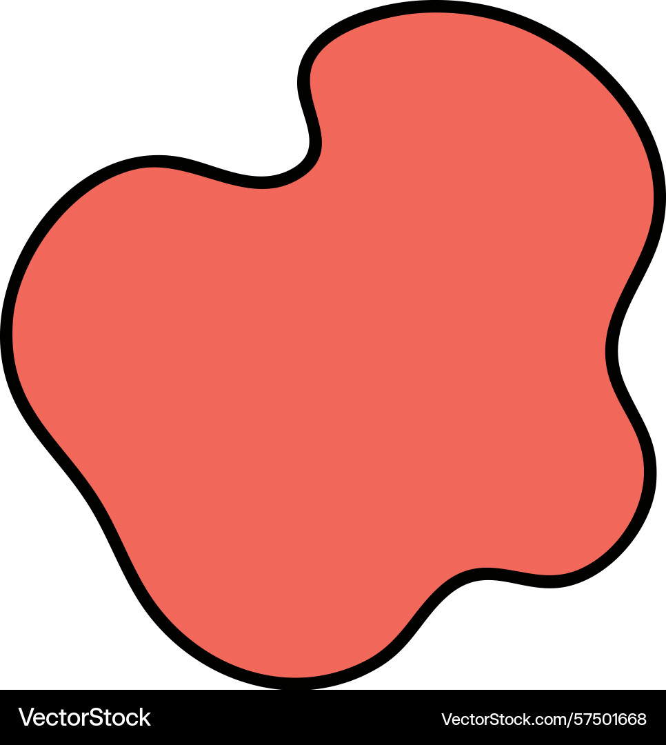 Abstract organic red blob shape with black Abstract organic red blob shape with black Vector Image