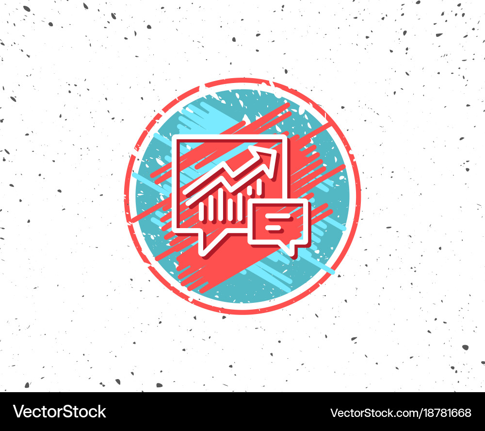 Chart line icon report graph in speech bubble Vector Image