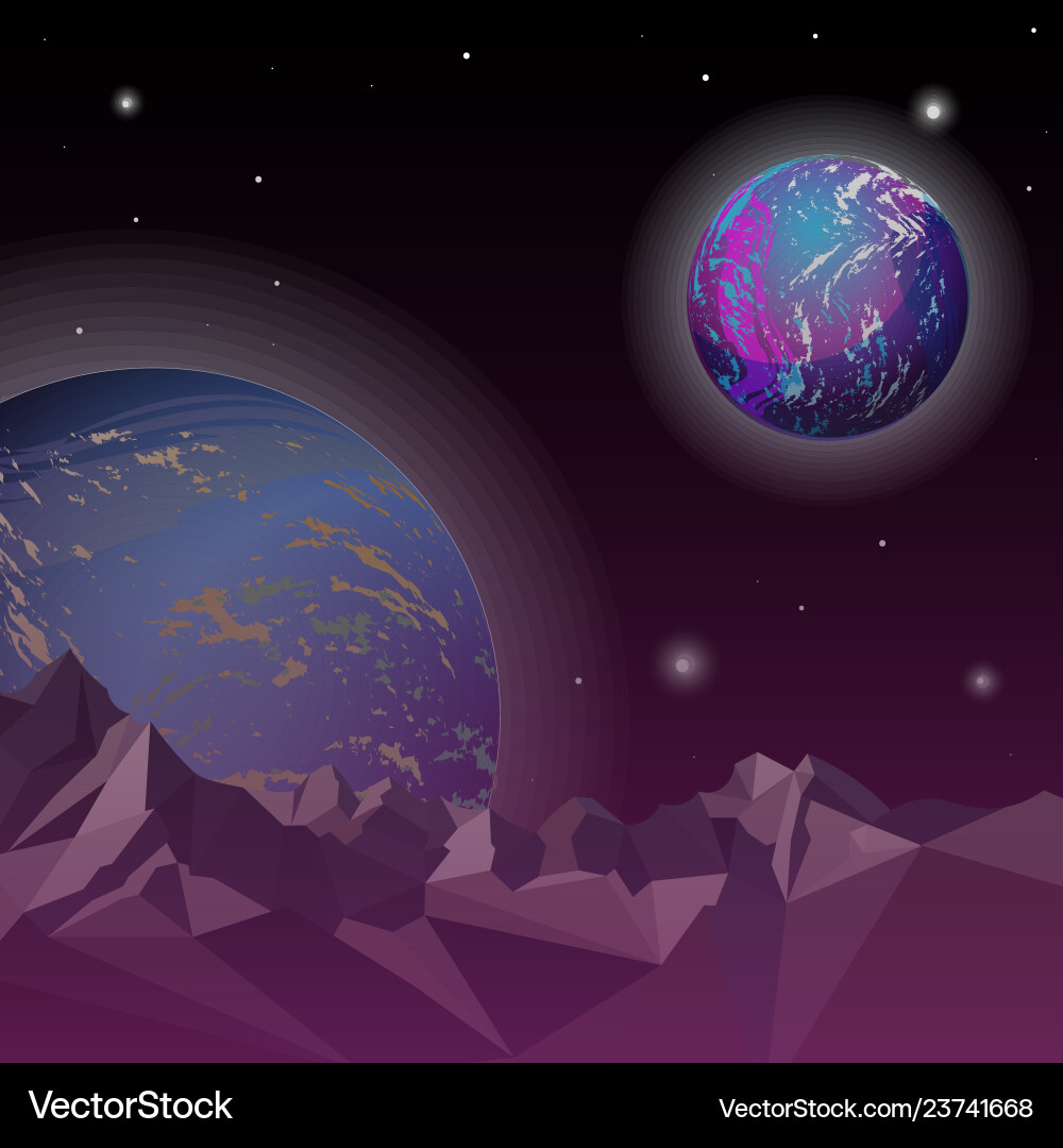 Distant world in spaceempty planet open space vector image