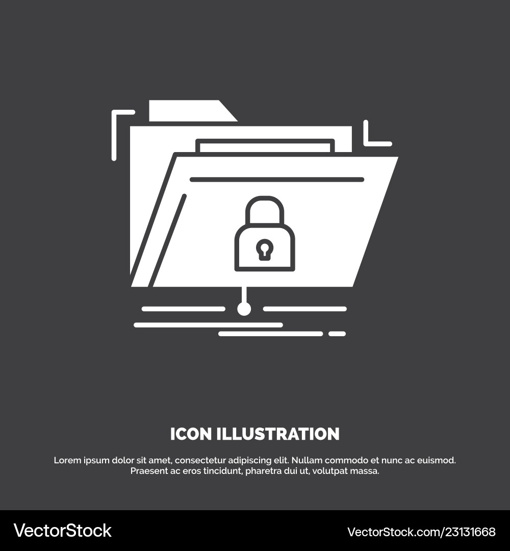 Encryption files folder network secure icon glyph Encryption files folder network secure icon glyph vector image