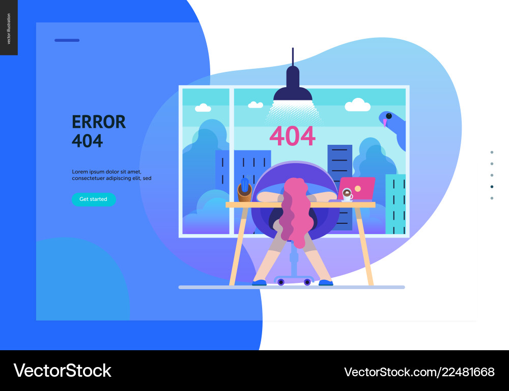 Error 404 - Page Not Found Vector Image