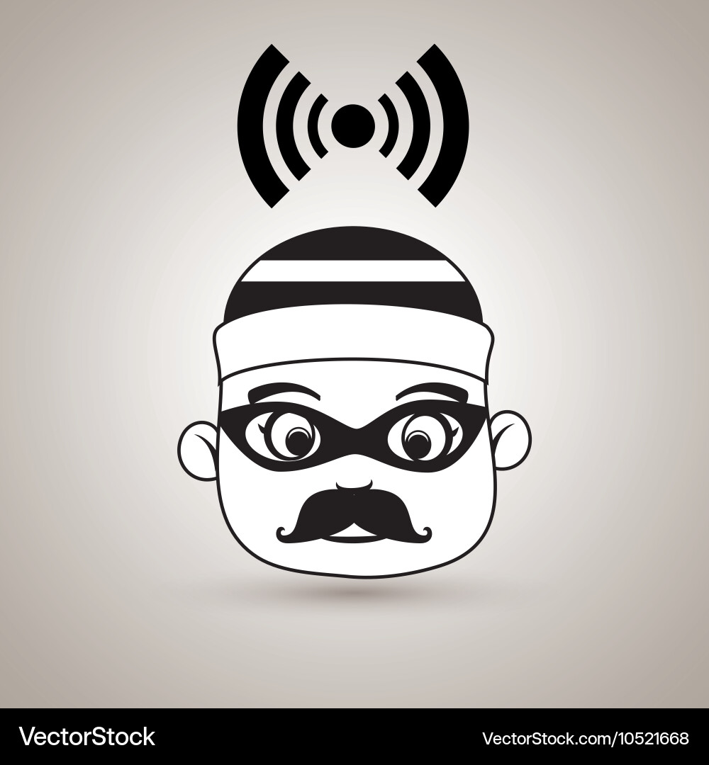 Hacker security alarm vector image
