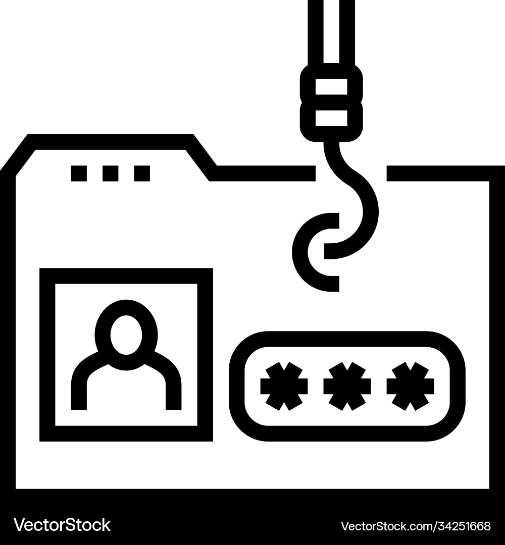 Hacking user folder line icon vector image
