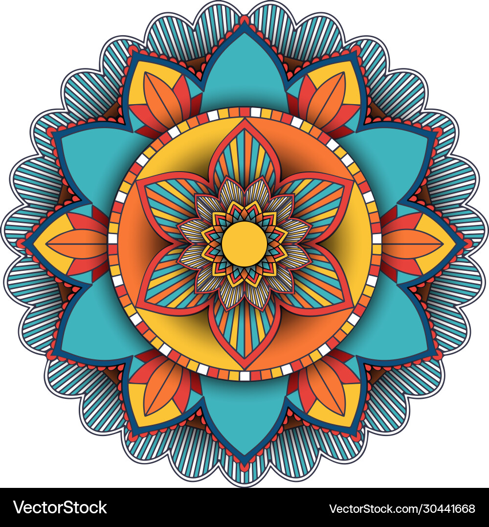 Mandala pattern design on white background Vector Image