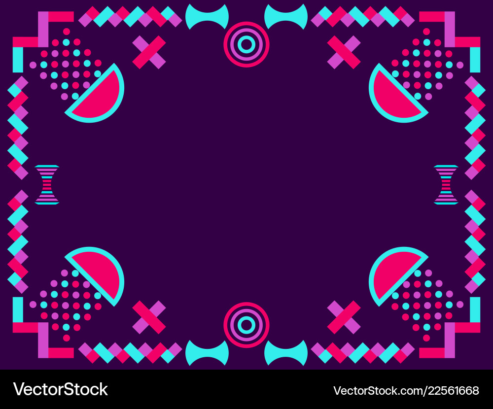 Memphis style frame geometric objects of the 80s Memphis style frame geometric objects of the 80s vector image