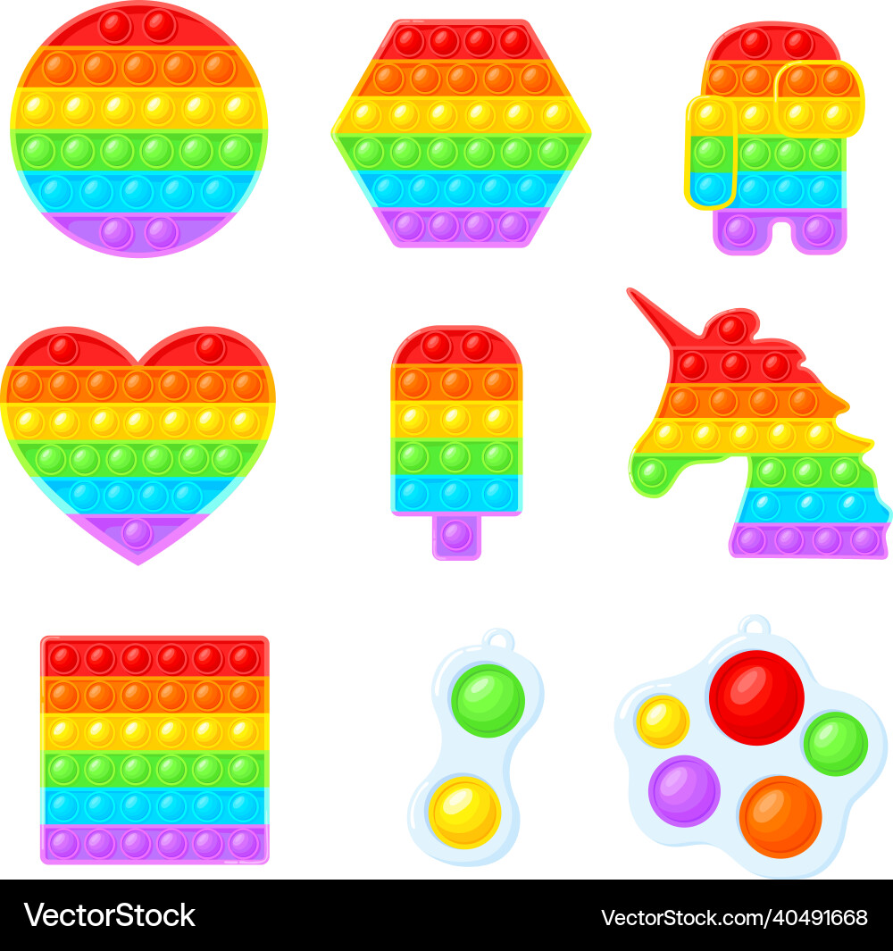 Pop It Fidget Toys - Silicone Bubble Game vector image