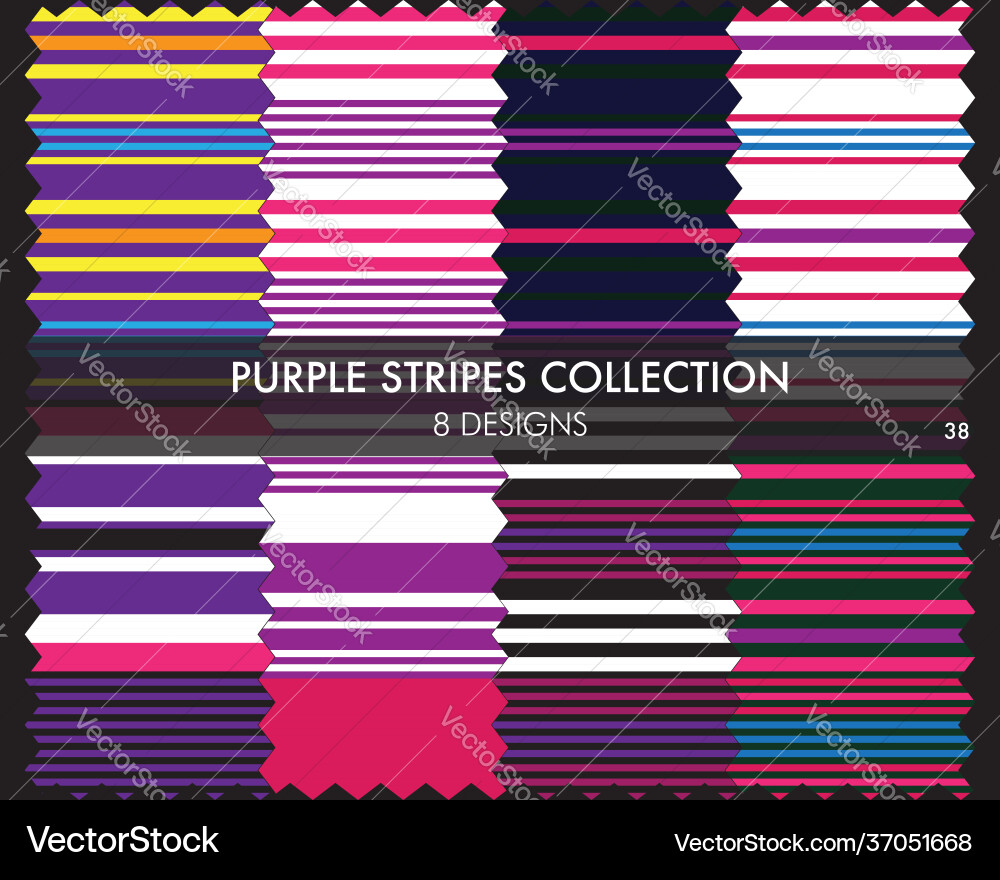 Purple stripe seamless pattern collection Purple stripe seamless pattern collection vector image