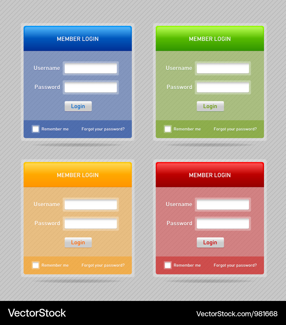 Semitransparent Login Elements vector image