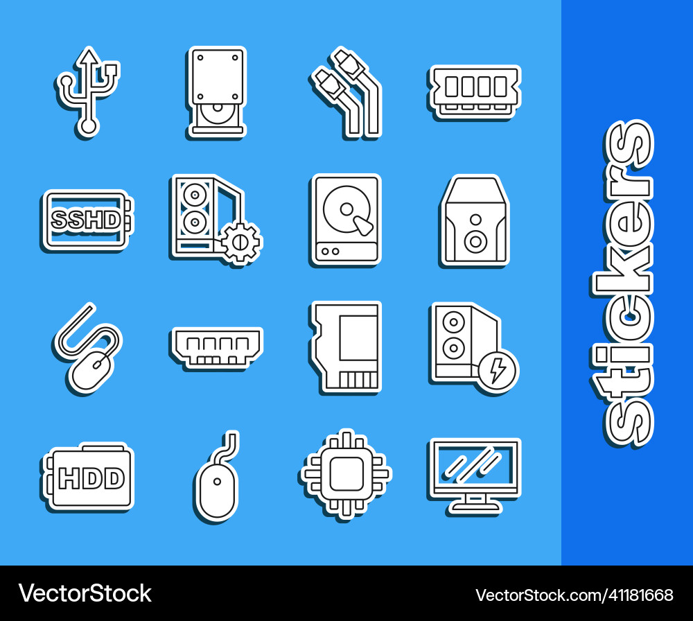 Set line computer monitor screen case Set line computer monitor screen case vector image