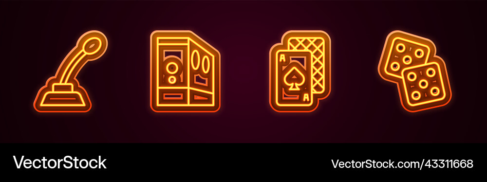 Set line microphone case of computer playing Set line microphone case of computer playing vector image
