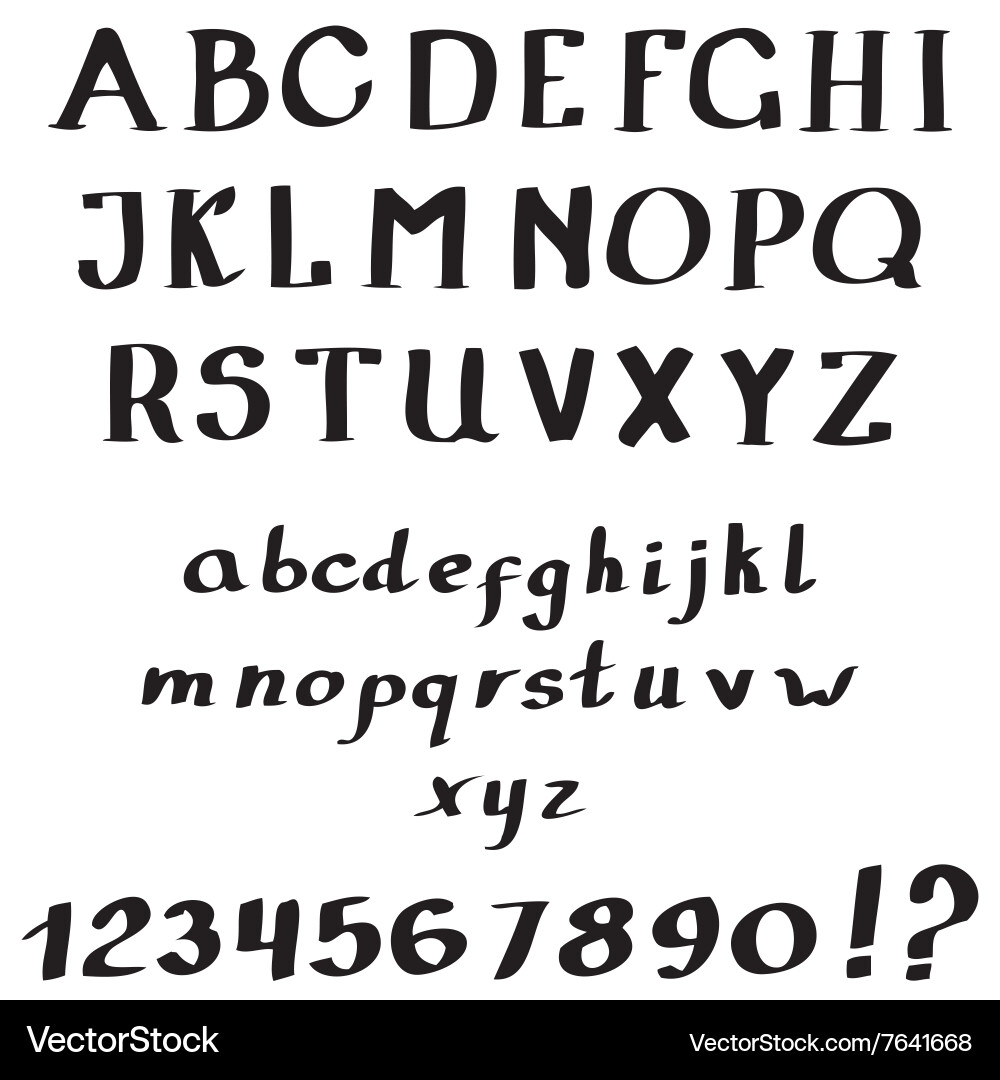 Set of letters and numbers vector image