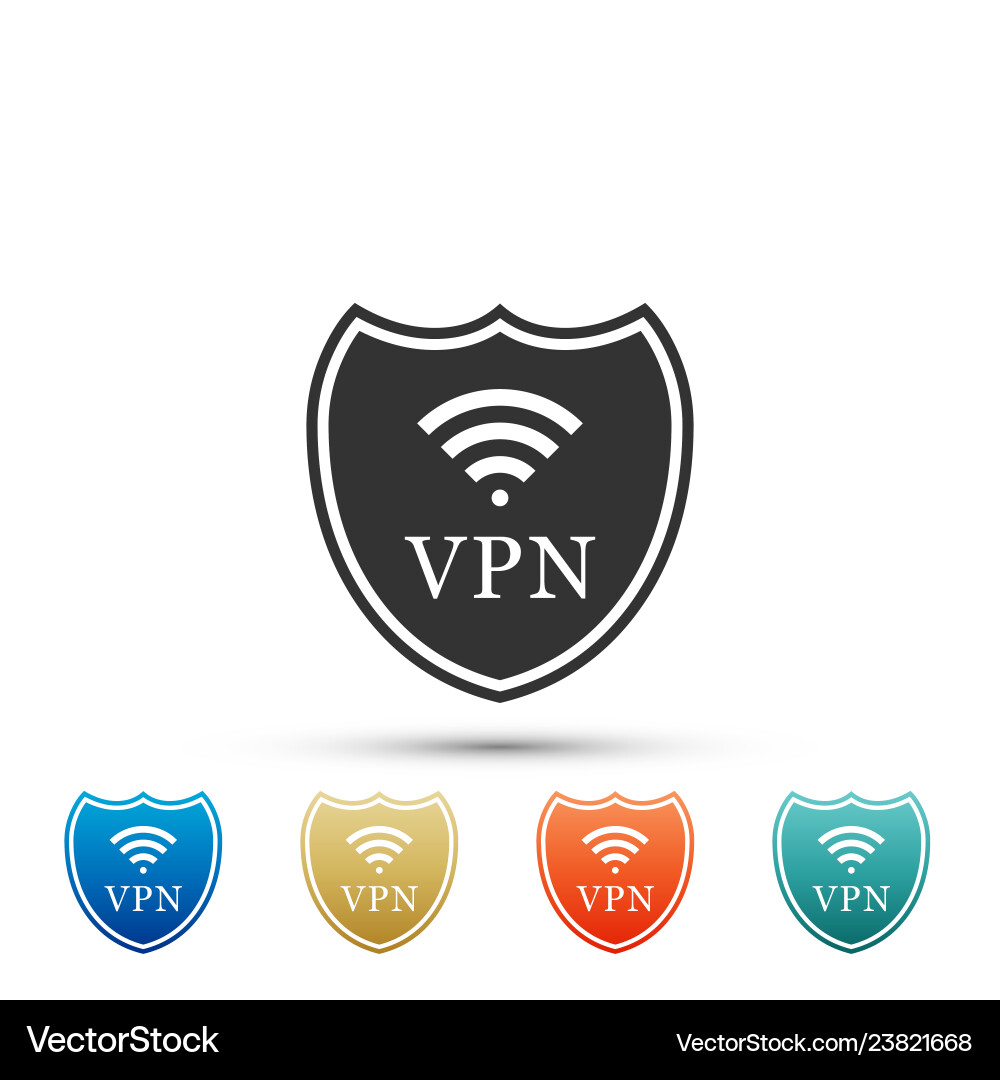 Shield with vpn and wifi wireless internet network Shield with vpn and wifi wireless internet network vector image