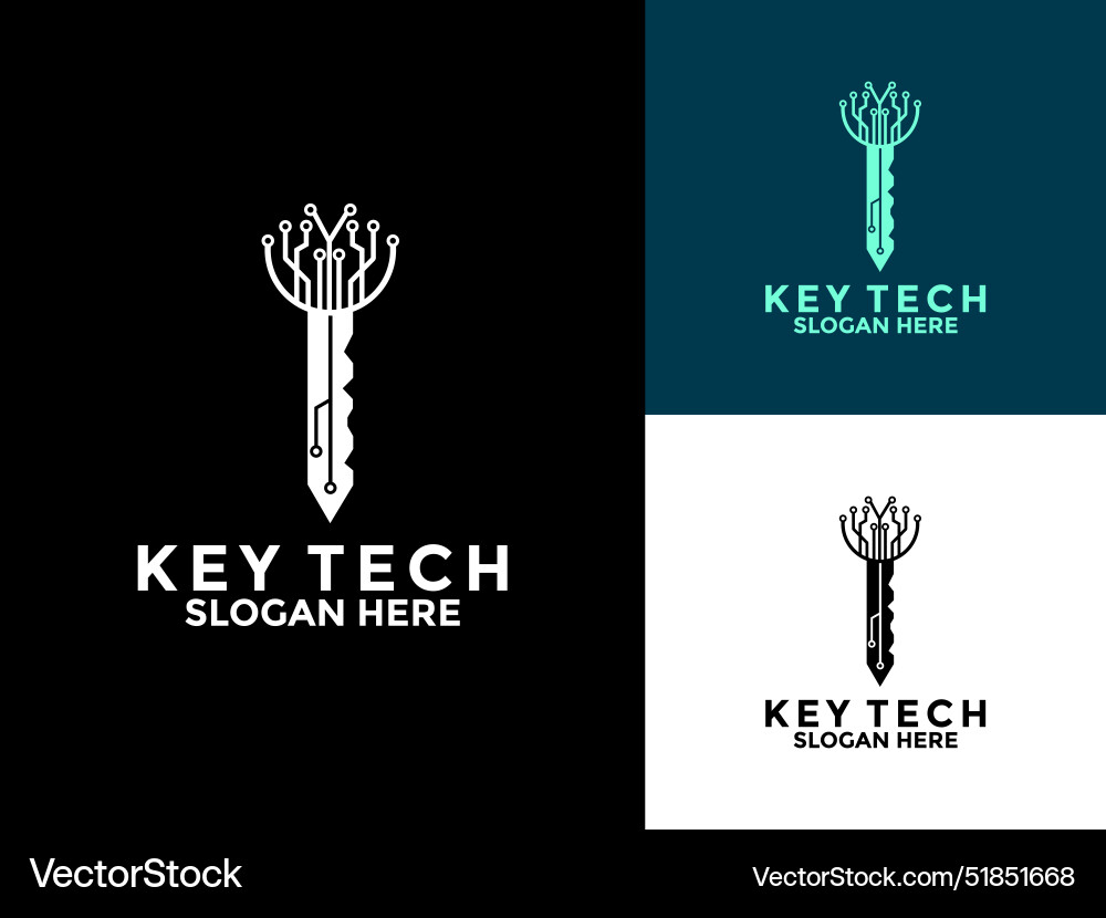 Smart key tech digital network with tree Smart key tech digital network with tree vector image
