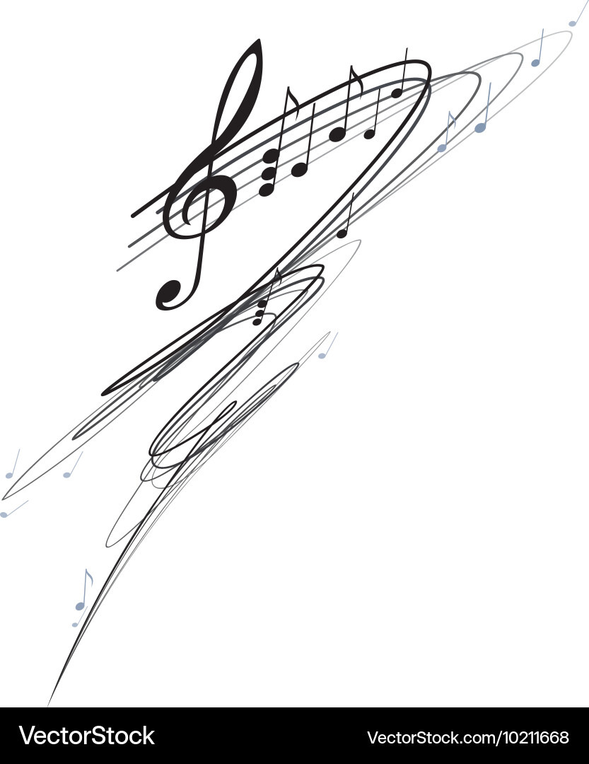 Treble Clef with Musical Notes vector image