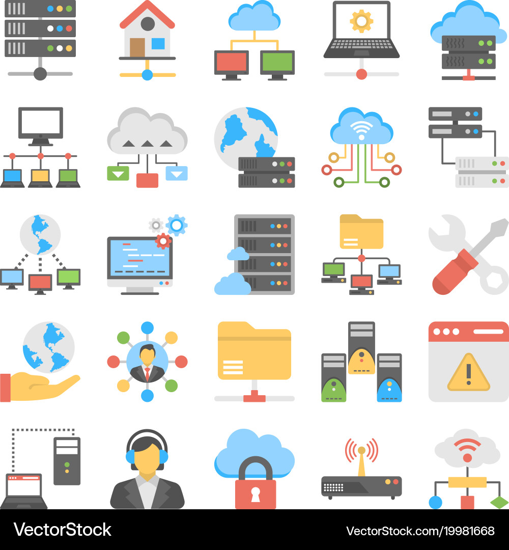 Web Hosting Icon Set vector image
