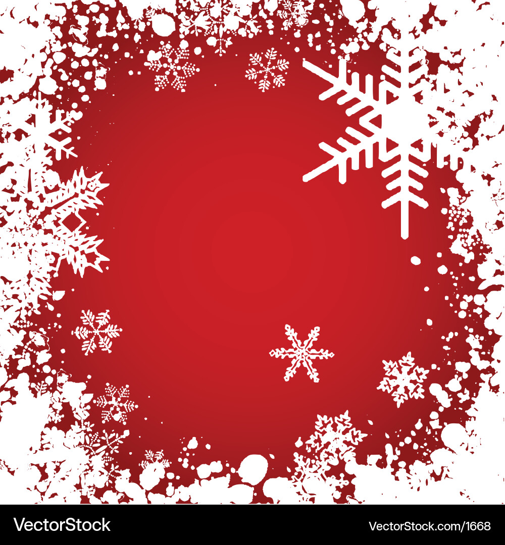 Winter Grunge Snowflake Background Vector Image