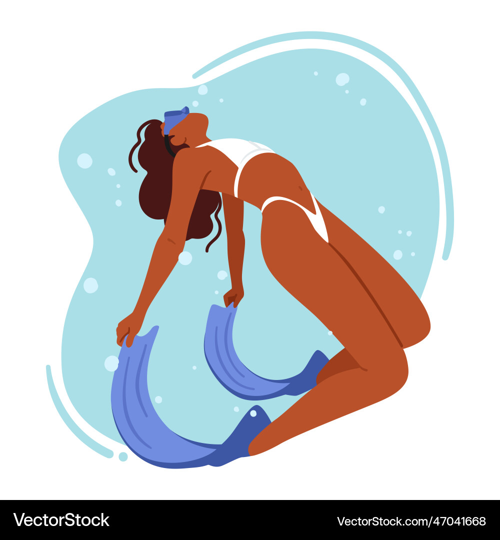 Woman wearing bikini diving swimmer female Woman wearing bikini diving swimmer female vector image