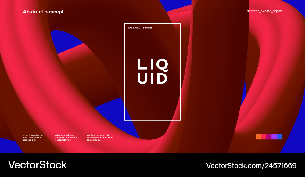 Abstract design template with 3d flow shapes Vector Image