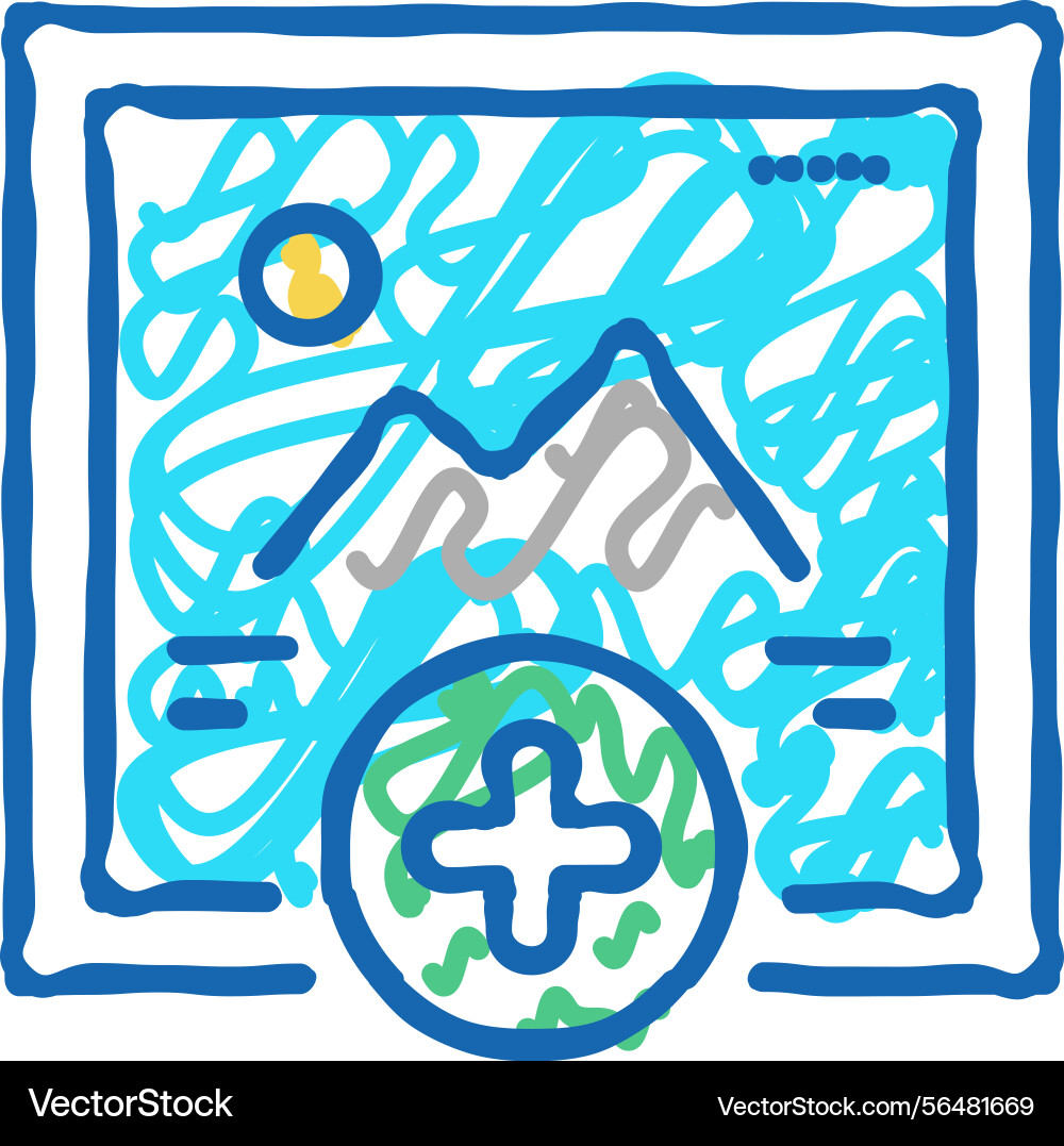 Adding image social media ugc icon doodle Adding image social media ugc icon doodle vector image