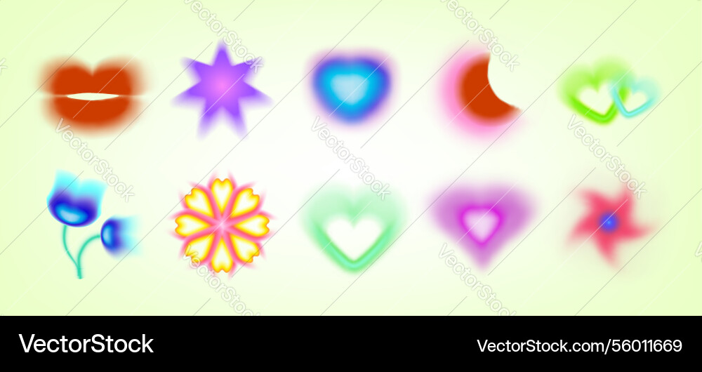 Blurred abstract icons set isolated on background Blurred abstract icons set isolated on background vector image