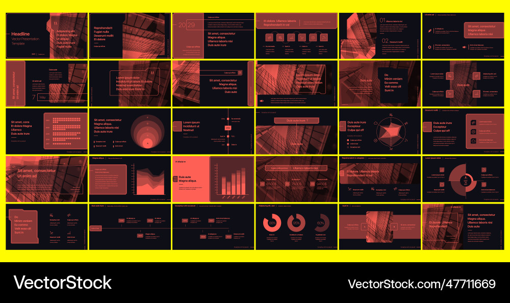 Cyberpunk Infographic Templates vector image