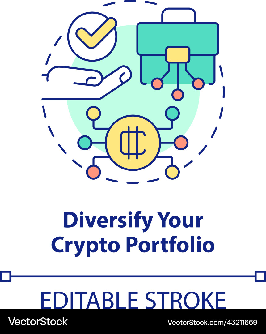 Diversify your crypto portfolio concept icon – Royalty-Free Vector |  VectorStock