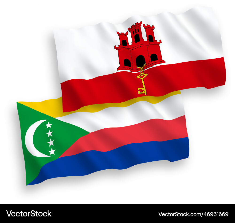 Flags of union the comoros and gibraltar Vector Image