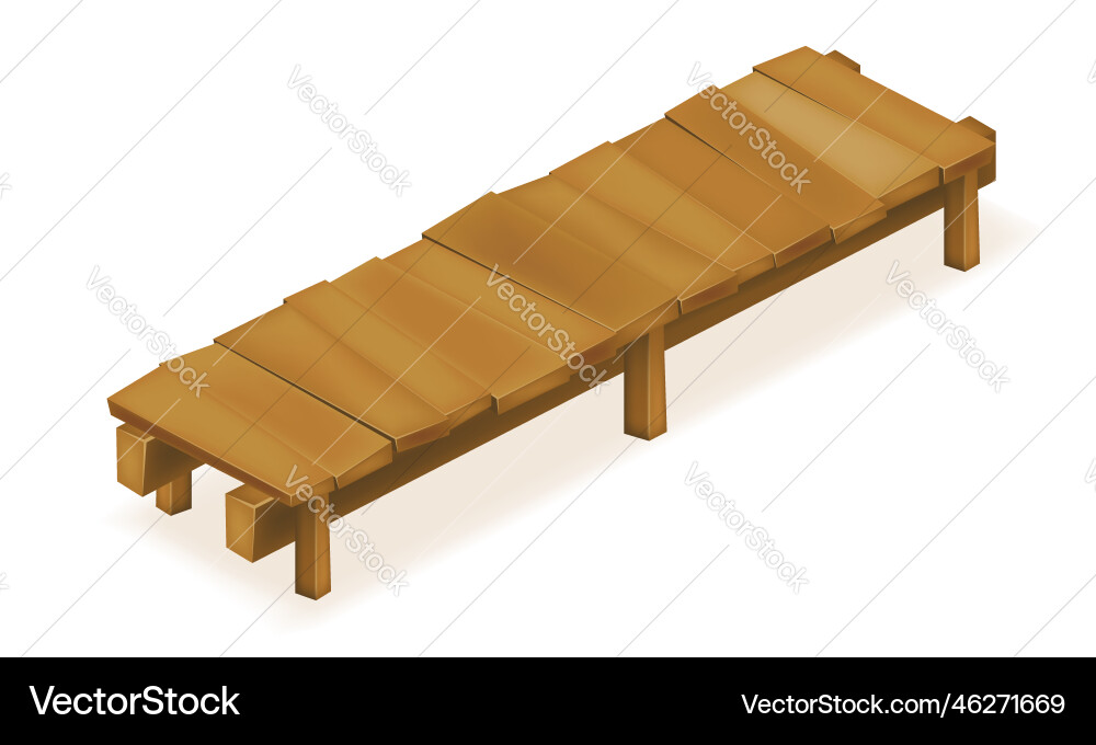 Holz alte Brücke über einen Fluss oder Teich Holz alte Brücke über einen Fluss oder Teich vektorbild