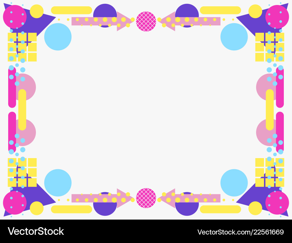 Memphis style frame geometric objects of the 80s Memphis style frame geometric objects of the 80s vector image