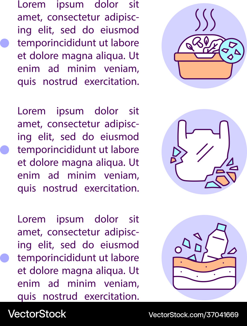 Microplastics concept line icons with text Microplastics concept line icons with text vector image