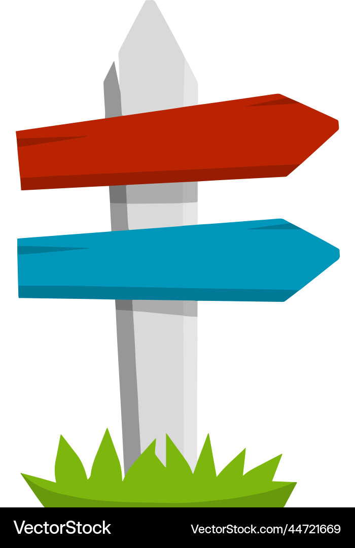 Path pointer with red plate route information vector image