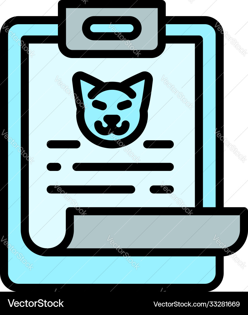 Pet clipboard icon outline style Pet clipboard icon outline style vector image