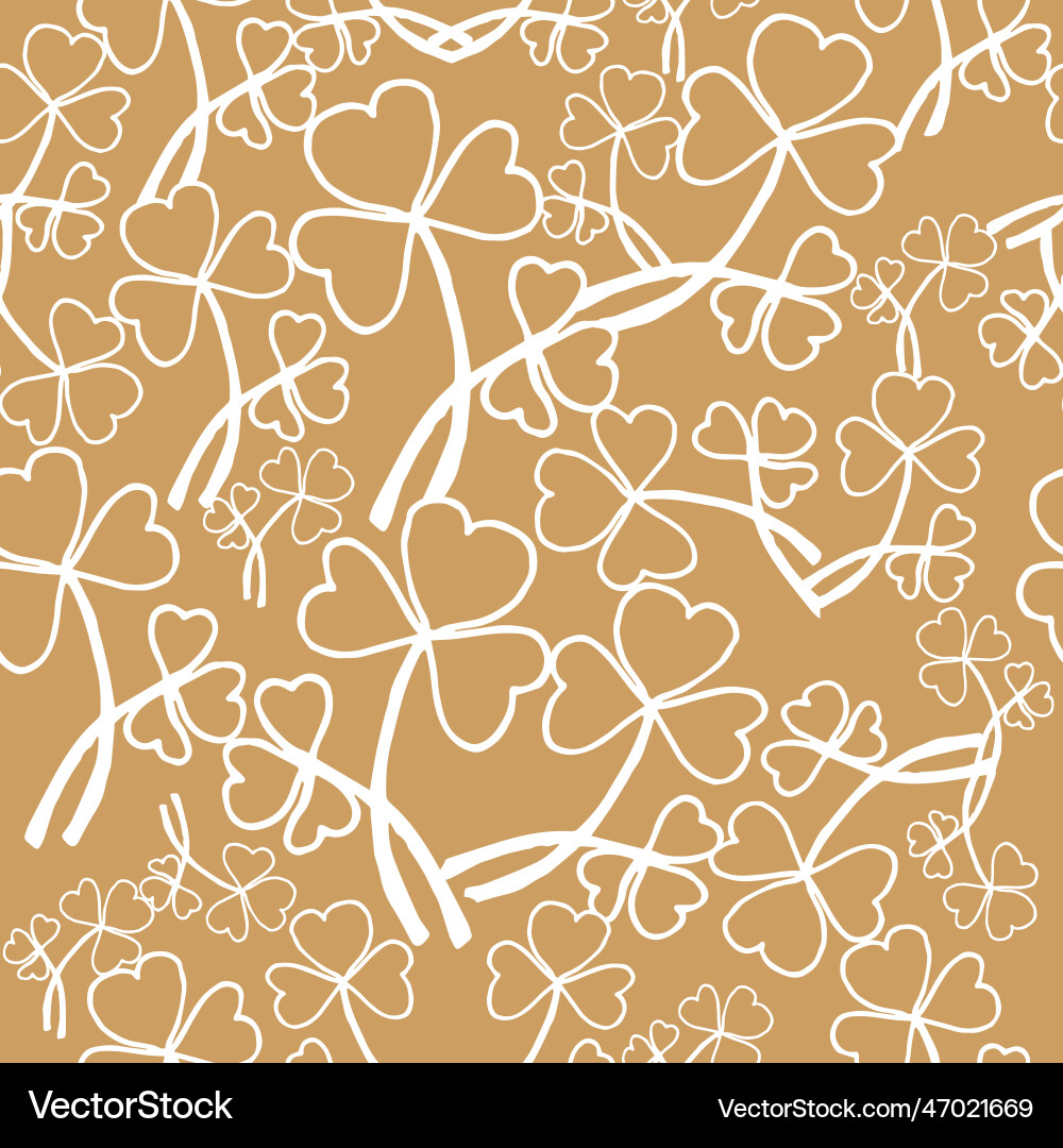 Seamless pattern with clover leaves Seamless pattern with clover leaves vector image