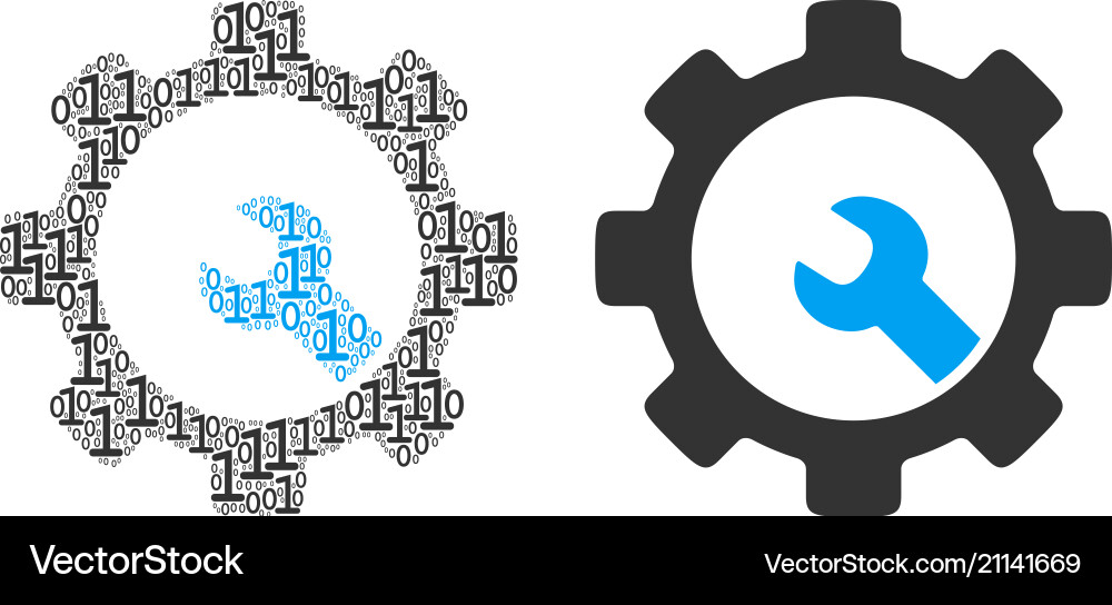 Service-Tools Zusammensetzung der binären Ziffern Service-Tools Zusammensetzung der binären Ziffern vektorbild