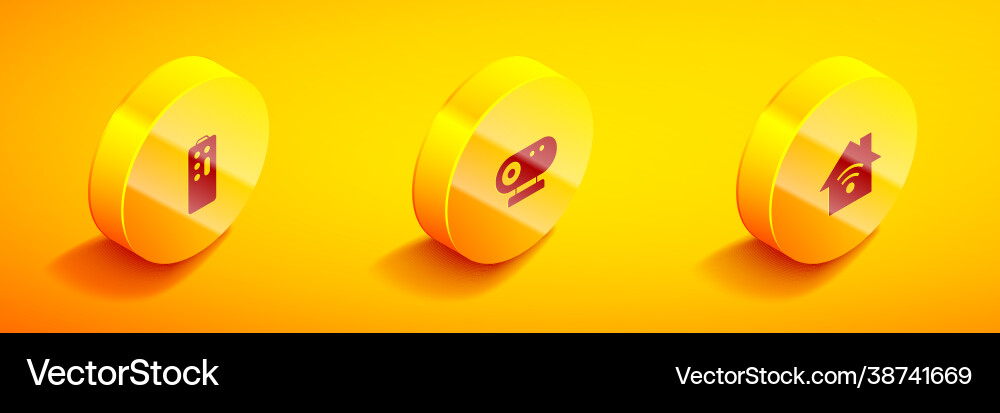 Set isometric remote control web camera and smart Set isometric remote control web camera and smart vector image