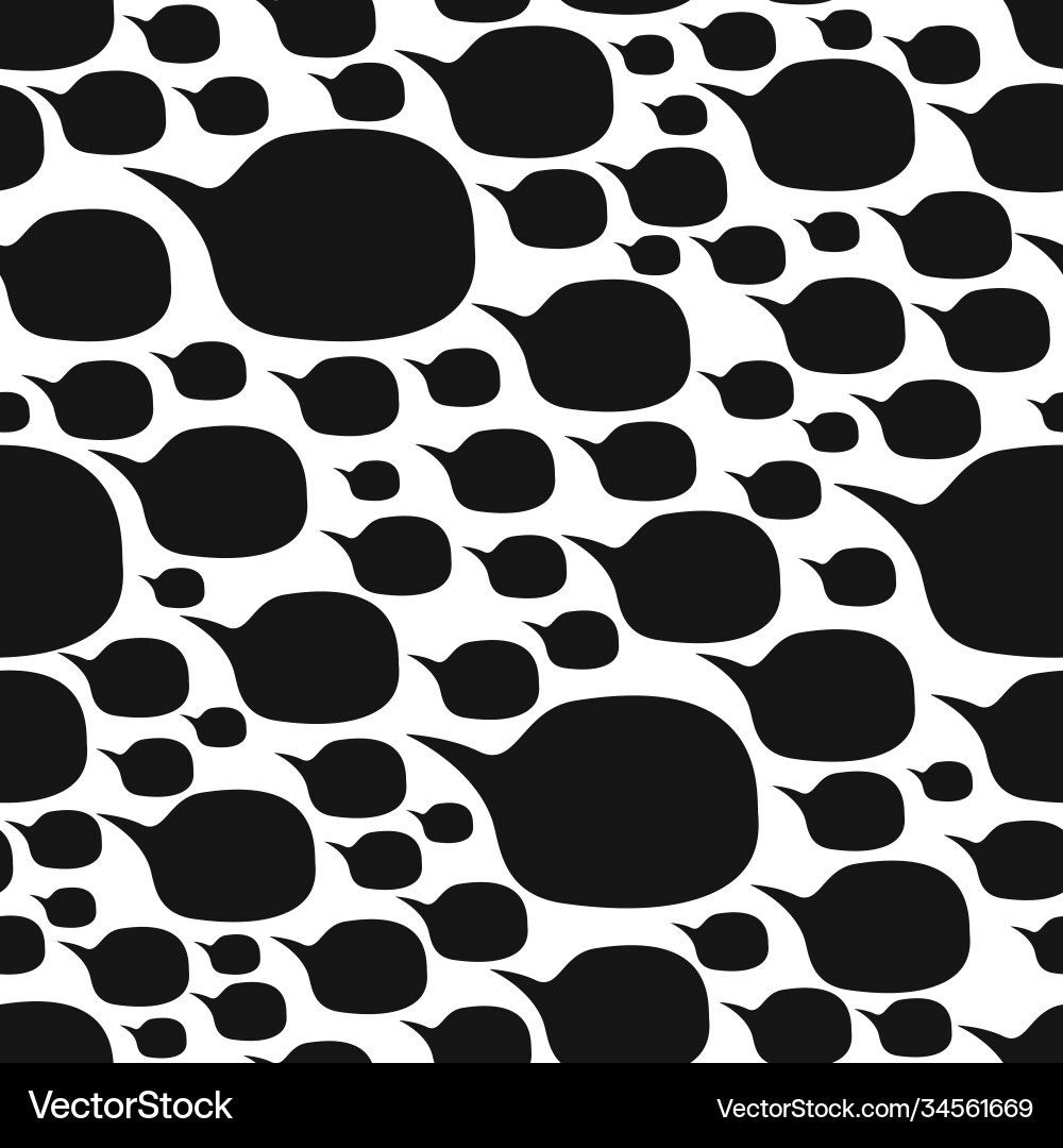 Speech bubble shape black seamless pattern Speech bubble shape black seamless pattern vector image