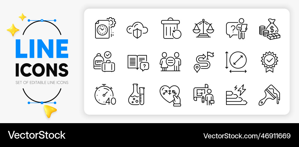 Timer instruction manual and chemistry lab line Timer instruction manual and chemistry lab line vector image