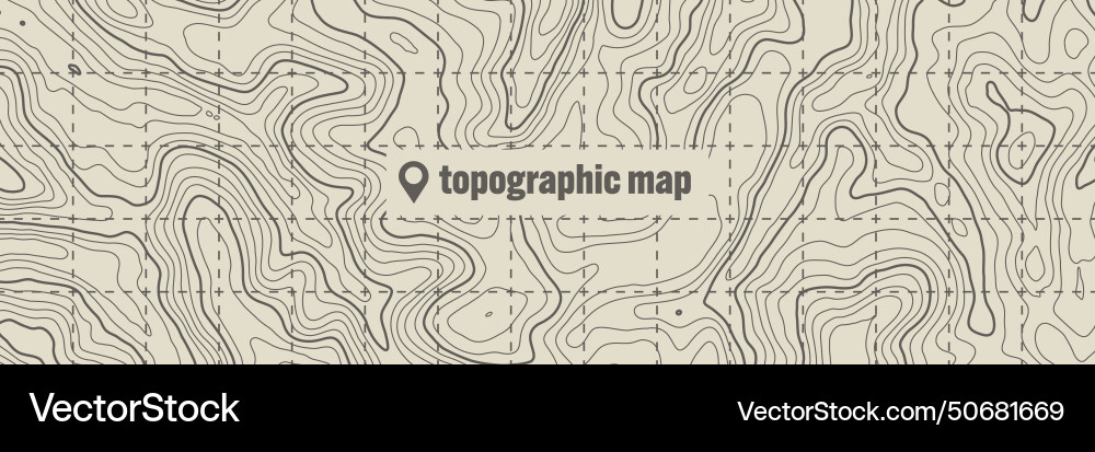 Topographic map with contour lines geographic Topographic map with contour lines geographic vector image