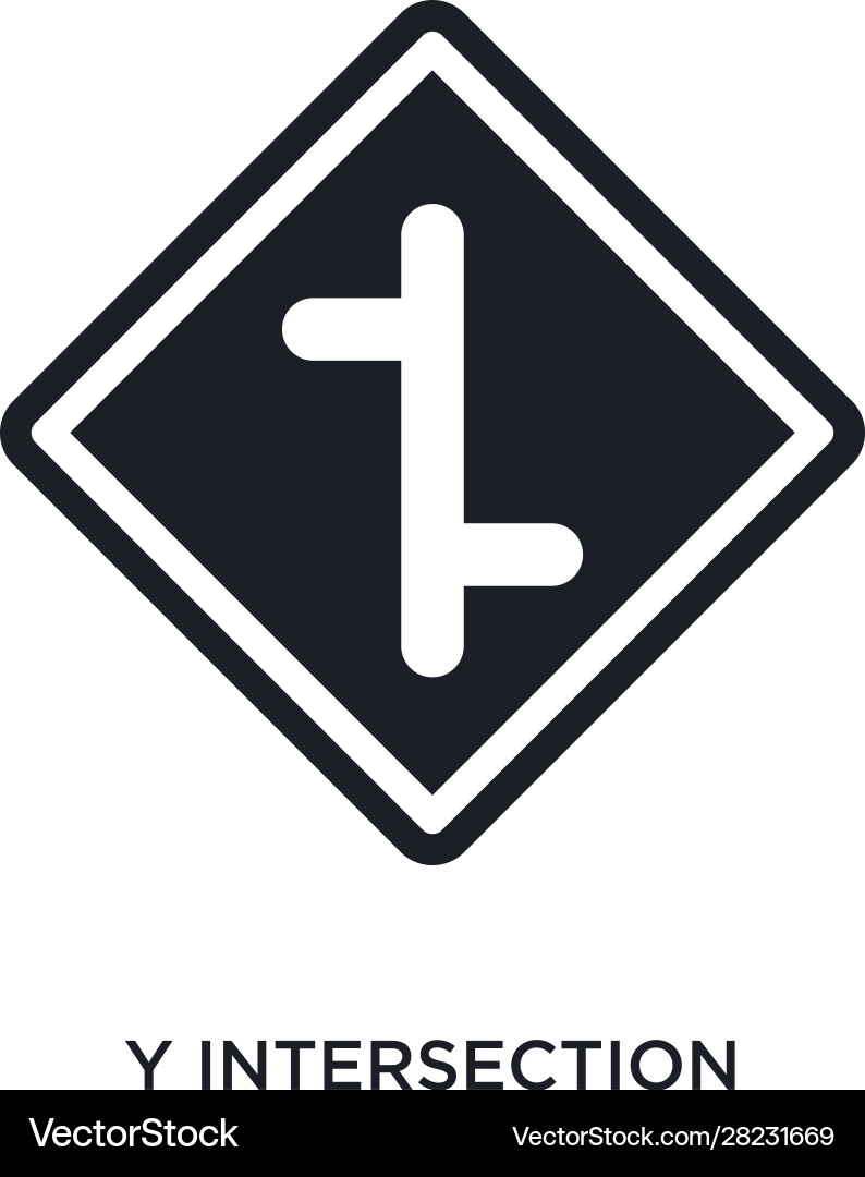 Y intersection isolated icon simple element from vector image