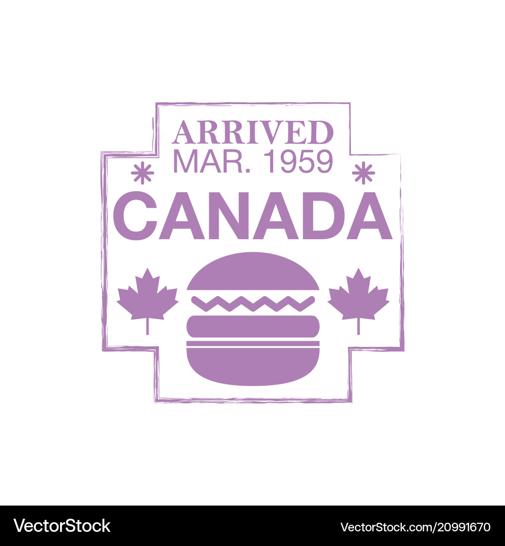Canada arrival ink stamp on passport Canada arrival ink stamp on passport vector image
