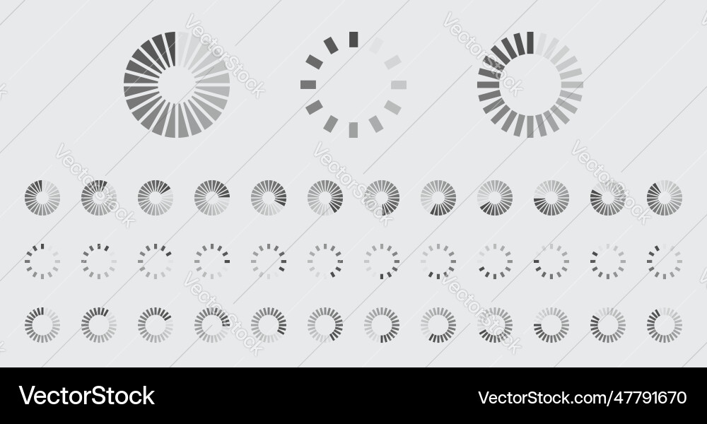 Circular loading buffering icons set Circular loading buffering icons set vector image