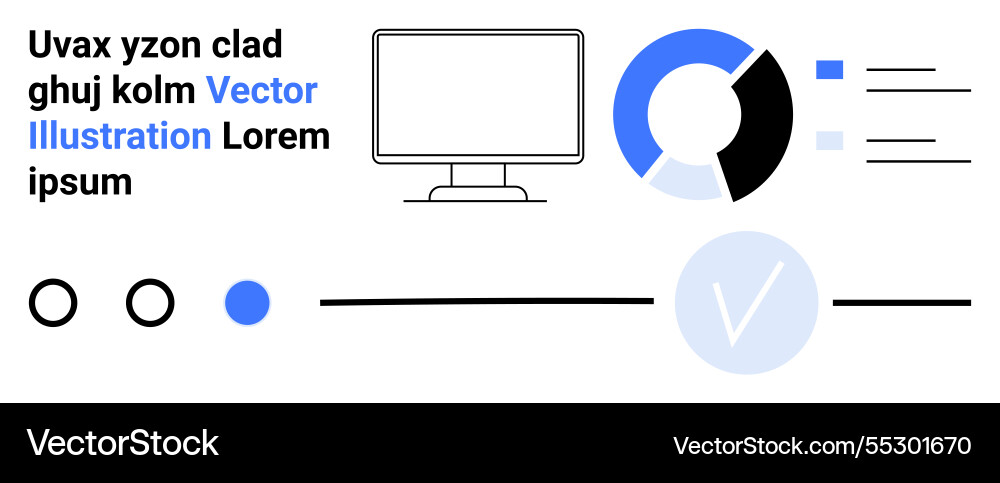 Data analytics with monitor pie chart Data analytics with monitor pie chart vector image