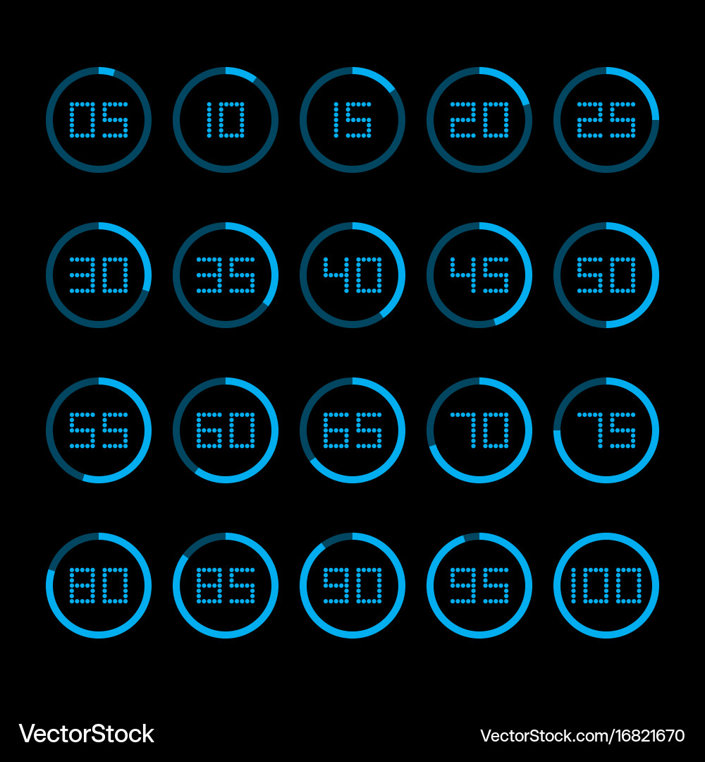 Digital Countdown Timer Display Vector Image