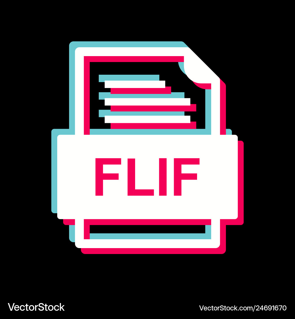 Flif file document icon vector image
