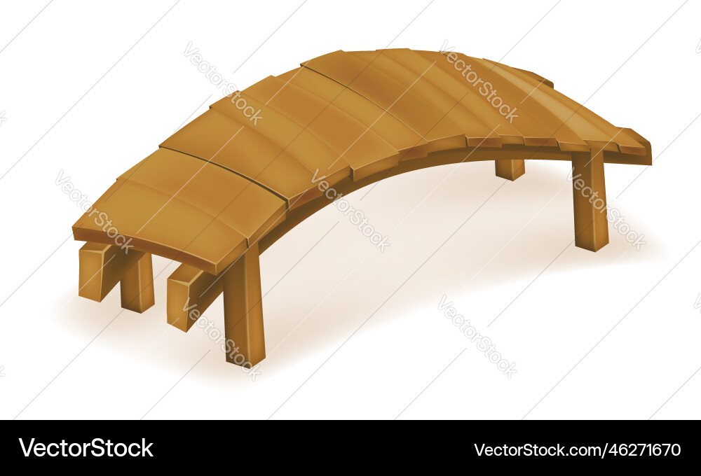 Holz alte Brücke über einen Fluss oder Teich Holz alte Brücke über einen Fluss oder Teich vektorbild