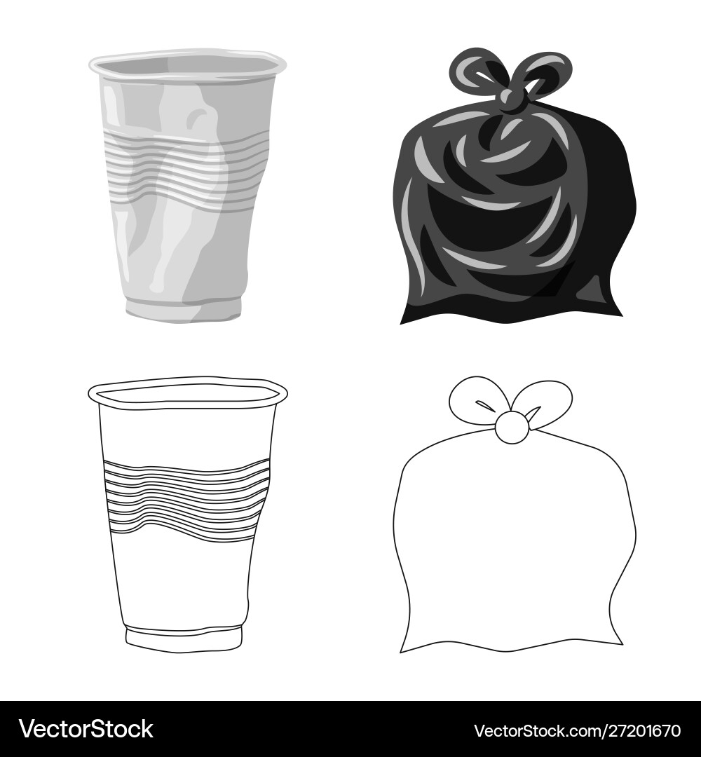 Isolated object refuse and junk symbol set vector image