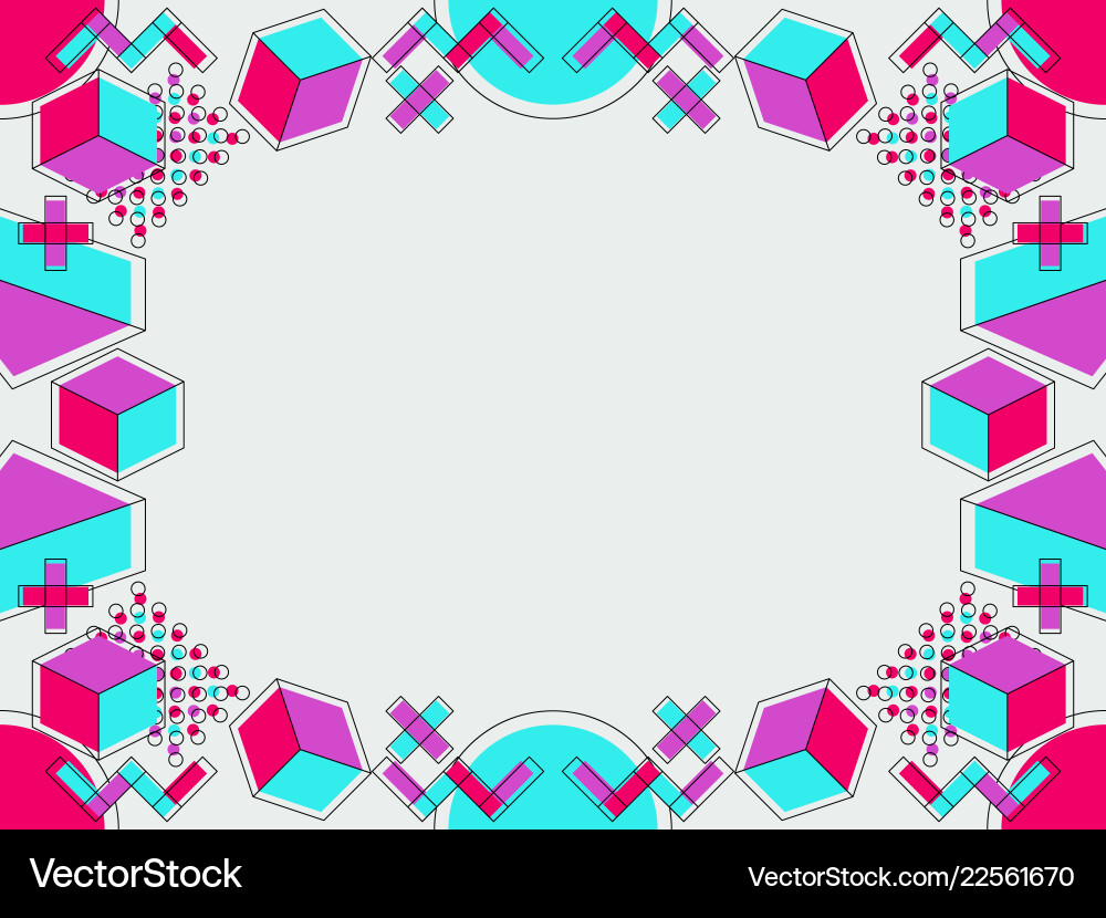 Memphis style frame geometric objects of the 80s Memphis style frame geometric objects of the 80s vector image