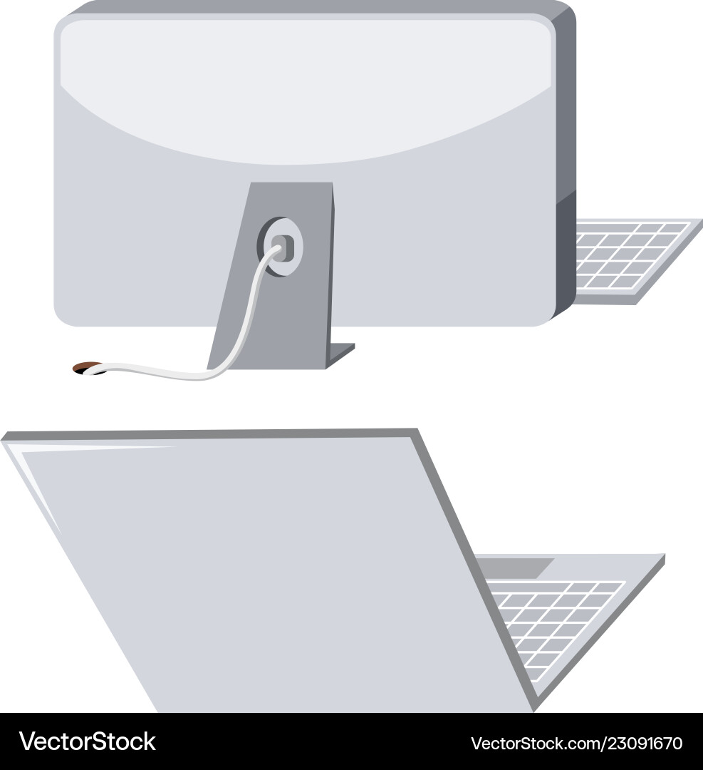 Set of computer white background vector image