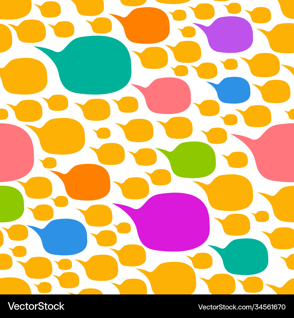 Speech bubble shape colorful seamless pattern Speech bubble shape colorful seamless pattern Vector Image