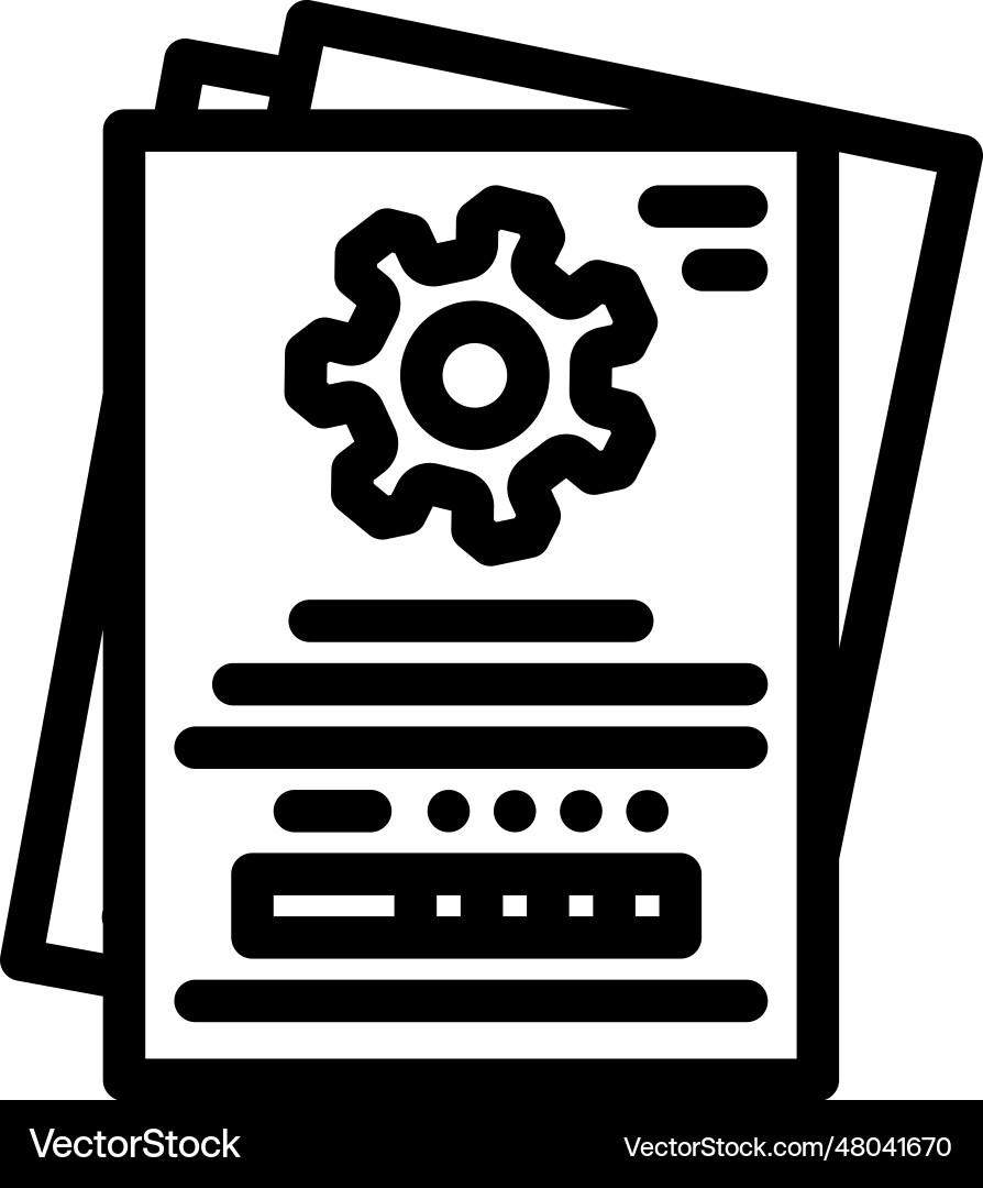 Technical writing mechanical engineer line icon Technical writing mechanical engineer line icon vector image